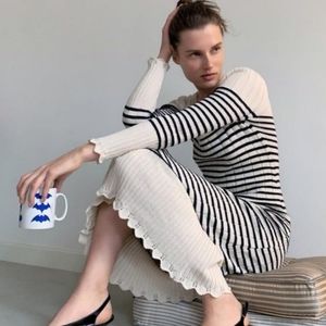 Zara black and white  knitted dress